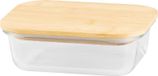 MagicHome Boîte de conservation, verre rectangulaire, 650 ml, couvercle en bambou
