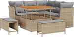 vidaXL Tuinbank Set Beige en Lichtgrijs