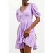 French Connection Robe Birch Manches Bouffantes Voile Lilas