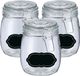 Zeller Pot de conservation/pot de conserve - 4x - 750 ml - verre - avec fermeture à levier - étiquettes comprises
