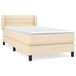 vidaXL Boxspringbed met matras, stof, crèmekleurig, 100x200 cm