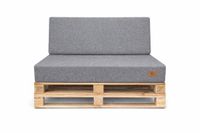 ODOL-PLUSZ Palletkussen set 2-delig - zit- en rugkussen 120x80 cm, linnen grijs