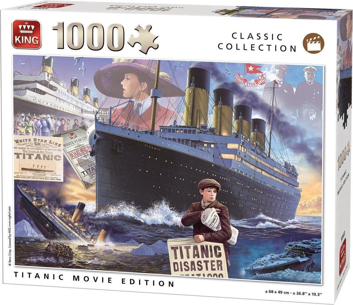 King Puzzel 1000 Stukjes Titanic Movie Edition - - Legpuzzel (68 x 49 cm)