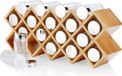 Non-branded Bamboo Spice Rack - Freestanding Kitchen Organizer - 18 Spice Jars - Glass With Chrome Lid - 43 cm x 95 cm x 18 cm
