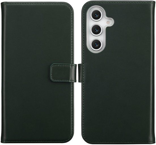 Selencia Echt Lederen Bookcase voor de Samsung Galaxy S25 FE - Groen