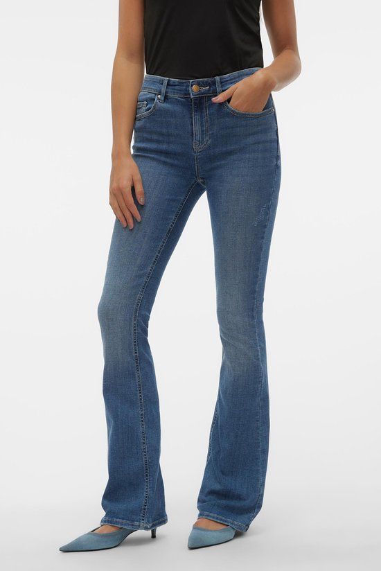 Vero Moda VMFLASH Flared Jeans - Medium Blue Denim - W30/L30