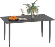 Outsunny Eettafel voor in de tuin Staal, Metaal 150L x 90B x 73H cm Zwart