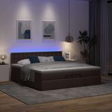 Maison Exclusive - Cadre de lit ottoman avec matelas brun foncé 200 x 200 cm textile