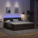 Maison Exclusive - Cadre de lit ottoman avec matelas brun foncé 200 x 200 cm textile