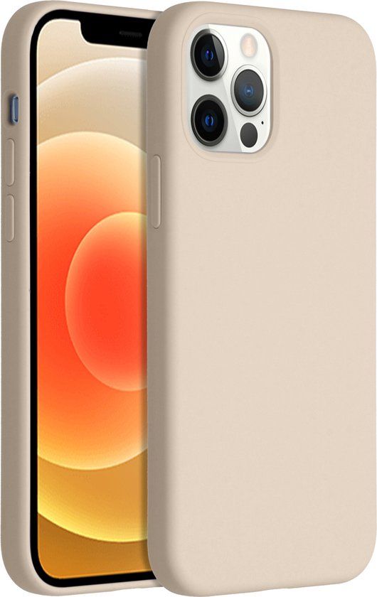 Accezz Liquid Silicone Backcover iPhone 12 / 12 Pro - Beige