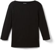Tom Tailor - Katoenen T-shirt met 3/4-mouwen - Maat XS - deep black