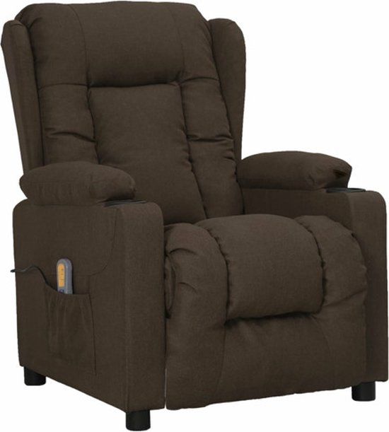 vidaXL Massagestoel stof donkerbruin