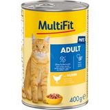 MultiFit alimentation humide pour chat Adulte, Pâté, poulet 6x400 g
