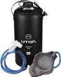 Merkloos / Sans marque Wan GmbH Kampeer Douchezak - Buitenwaterzak - Buiten Douchen - Met Voetpomp - 12 Liter - Zwart/Geel/Blauw