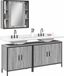 Maison Exclusive - Ensemble de meubles de salle de bain 3 pièces gris Sonoma en bois composite