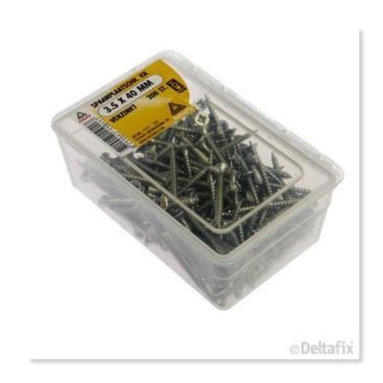 Deltafix Spaanplaatschroef platkop / kruiskop verzinkt 3.5 x 40 mm 200 st.