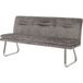 HWC-H70 Banquette de salle à manger banquette rembourrée, dossier tissu/textile chenille inox brossé 180cm gris foncé