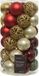 Decoris Boules de Noël - 37x - 6 cm - plastique - rouge/or/perle/vert