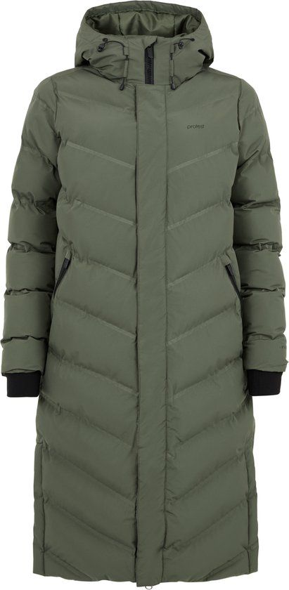 Protest Prtbanksos Parka Dames Botanic Green L Polyester Waterafstotend