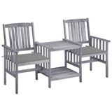 VidaXL Tuinstoel Acaciahout Grijs