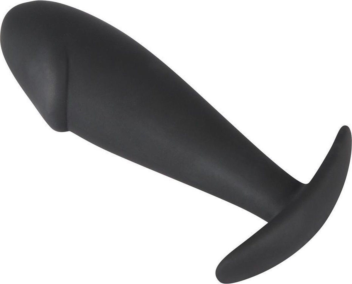 Black Velvets - Siliconen Conische Anaal Plug met Vibratie - Maat L - Zwart