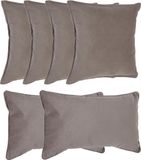 Atmosphera Coussin d'assise/décoratif Sophia - set 6x - Taupe/beige - polyester - avec fermeture éclair