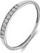 Lucardi Dames Ring met 9 diamanten 0,02ct - Ring - Cadeau - 14 Karaat Goud - Witgoud