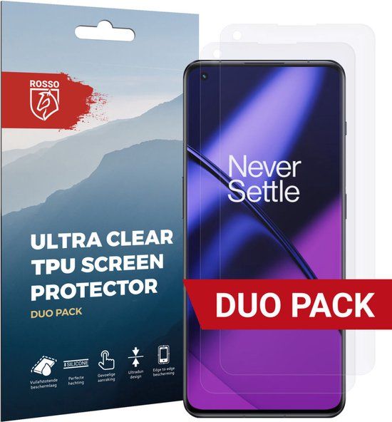 Rosso Screen Protector Ultra Clear Duo Pack Geschikt voor OnePlus 11