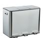 Merkloos / Sans marque Relaxdays Keukenprullenbak - 3 x 15 Liter - Afvalscheiding - Binnenemmers - RVS - Zilver