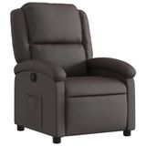 vidaXL Fauteuil relax foncé brun cuir véritable