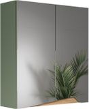 Vicco Marelle Badkamerspiegelkast – 60 x 67 cm met in hoogte verstelbare plank Groen/Kunstzinnig
