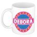 Bellatio Decorations - Debora voornaam - koffiemok - beker - wit/roze - 300 ml - Cadeau - Dames - Collega - Moederdag - Verjaardag