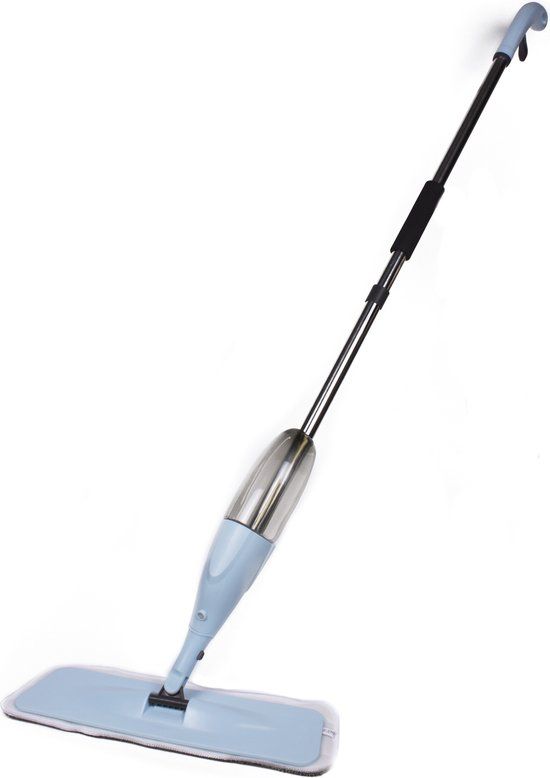 Benson Clean 2Clean Vloermop met Spray - Microvezel - Blauw/Wit