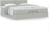 Prolenta Maison Exclusive - Ottoman bedframe met matras, lichtgrijs, 200x200 cm, fluweel