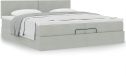 Prolenta Maison Exclusive - Ottoman bedframe met matras, lichtgrijs, 200x200 cm, fluweel