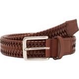 Lloyd Gevlochten riem cognac, Effen