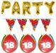 Folat Verjaardag feestversiering 18 jaar PARTY letters en 16x ballonnen met 2x plastic vlaggetjes