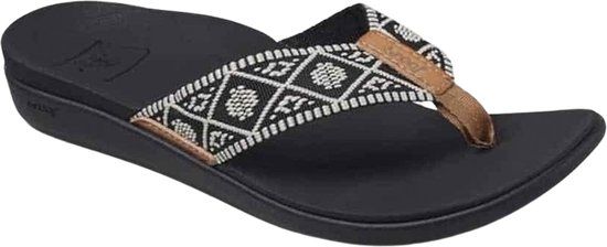 Reef Ortho Wovenblack/White Women's Flip-Flops - Black/White - Size 36
