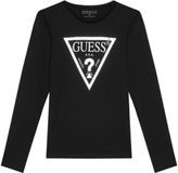 Guess Meisjes-T-shirt met lange mouwen Core Zwart
