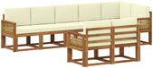 vidaXL - Bank loungeset - 8 zitplekken - Polyester - Naturel et crème