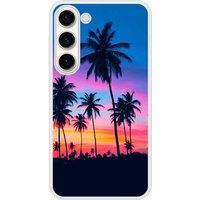 Samsung Galaxy S23 Palmiers colores Verstevigd hoesje met sublimatie bedrukking