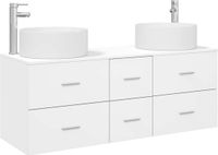 vidaXL Badkamermeubel Set Wit 49,5 x 44,5 x 65,5 cm Bewerkt Hout
