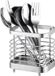 Unyqoos Porte-ustensiles en acier inoxydable, porte-couverts plan de travail panier à couverts, organisateur d'évier accessoires pour le rangement des ustensiles argenterie, argent-10 cm