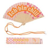 Fisura Originele waaier met spreuk "Ich Bin Chill"