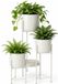 Home & Styling Plantenrek / plantenpotten verhoger - wit - metaal - 60 cm - 3 niveaus