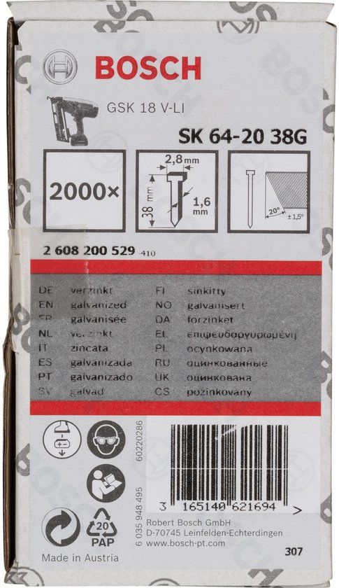 Bosch SPIJKER SK64-20 38G