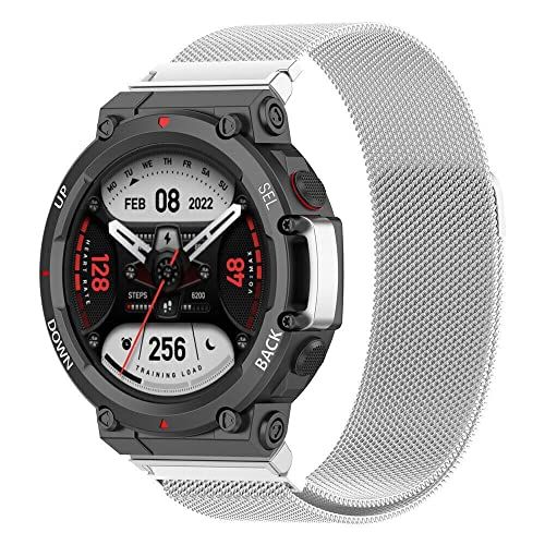 Strap-it Milanese band - zilver - Geschikt voor Amazfit T-Rex 2