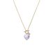 Lucardi Dames Zilveren goldplated ketting hanger hart parel