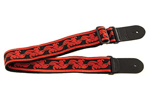 Ovation Gitaarband Nylon, Signature Motief "Leaf", ruby red, rood