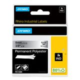 DYMO Rhino Industriële labels | Permanent Polyester | 9 mm x 5,5 m | Zwart op Metallic